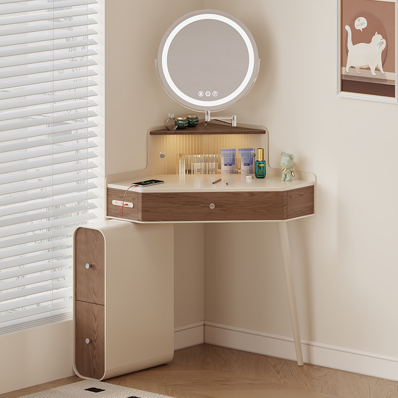 modern white bedroom makeup dresser